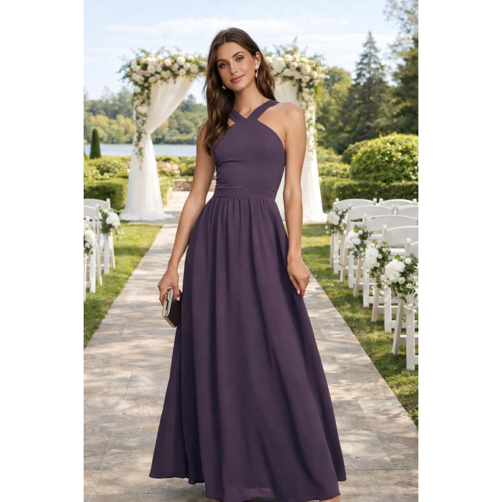Y2 Lulus Maxi Dress Purple Size Small Evening Gown‎ Party Wedding